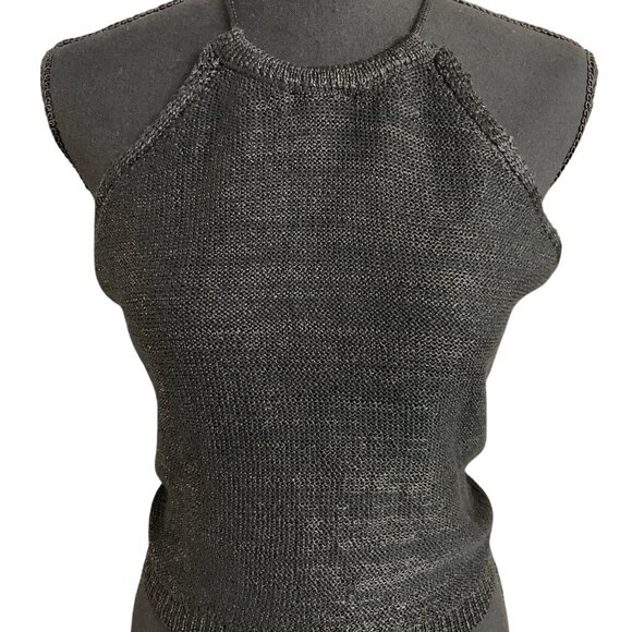 Wild Fable Womens Black Halter Neck Knit Crop Top w/ Adjustable Tie Back Medium - Picture 7 of 15
